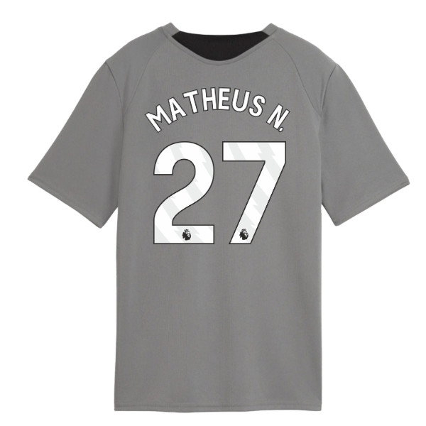 2026-2027 Man City Training Jersey (Cast Iron) - Kids (Matheus N. 27) — Buy Now