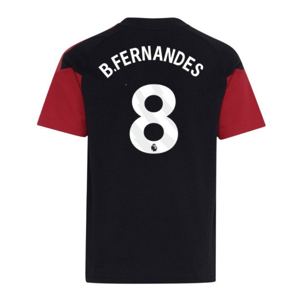 2026-2027 Man Utd Tiro Training Tee (Black) - Kids (B.Fernandes 8) — Buy Online