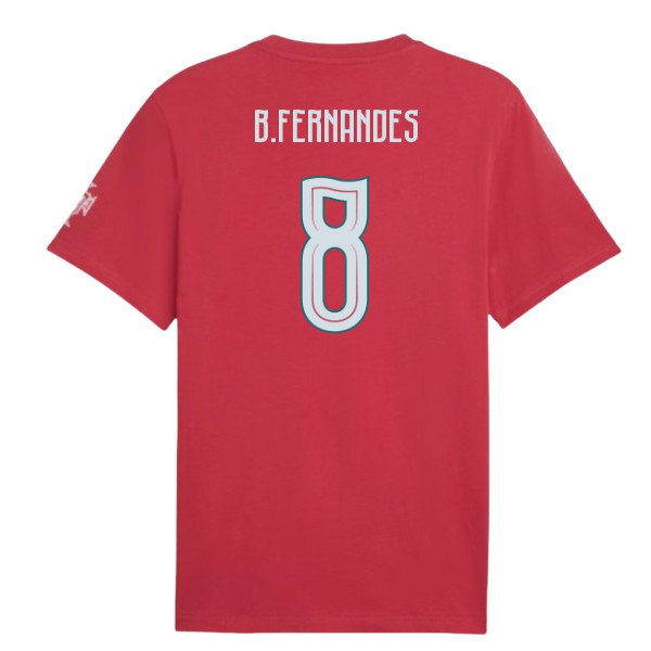 2026-2027 Portugal FtblCulture Tee (Red) (B.Fernandes 8) — Buy Online