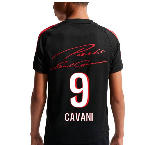 2026-2027 PSG Strike Training Shirt (Black) - Kids (Cavani 9) — Shop Now