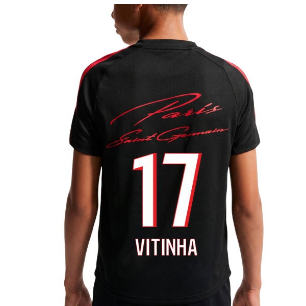 2026-2027 PSG Strike Training Shirt (Black) - Kids (Vitinha 17) — Buy Online