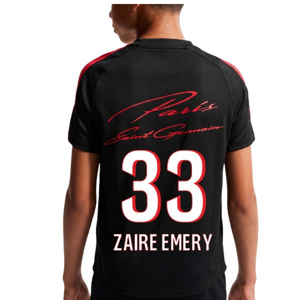 2026-2027 PSG Strike Training Shirt (Black) - Kids (Zaire Emery 33) — Buy Now
