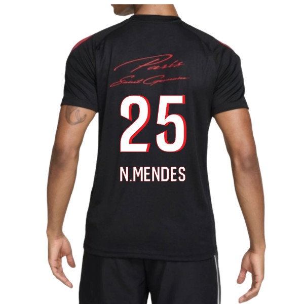 2026-2027 PSG Strike Training Shirt (Black) (N.Mendes 25) — Shop Now