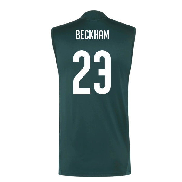 2026-2027 Real Madrid Sleeveless Training Jersey (Aurora Ivy) (Beckham 23) — Buy Online