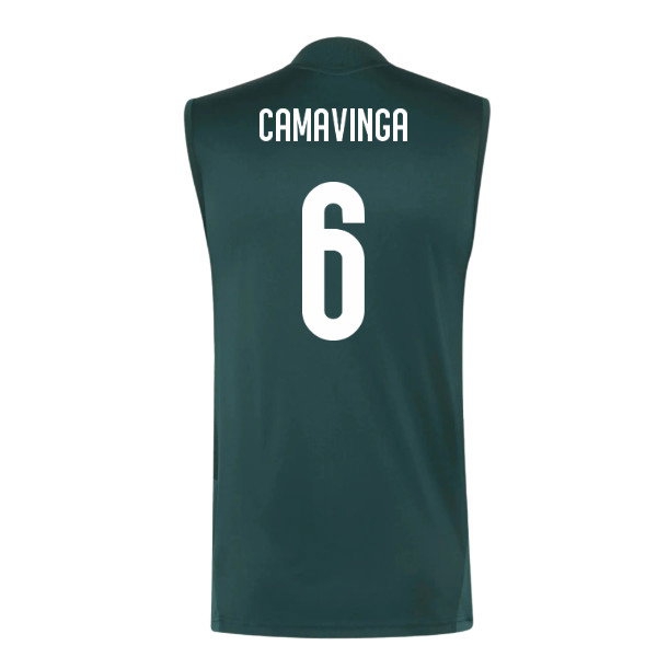 2026-2027 Real Madrid Sleeveless Training Jersey (Aurora Ivy) (Camavinga 6) — Buy Now