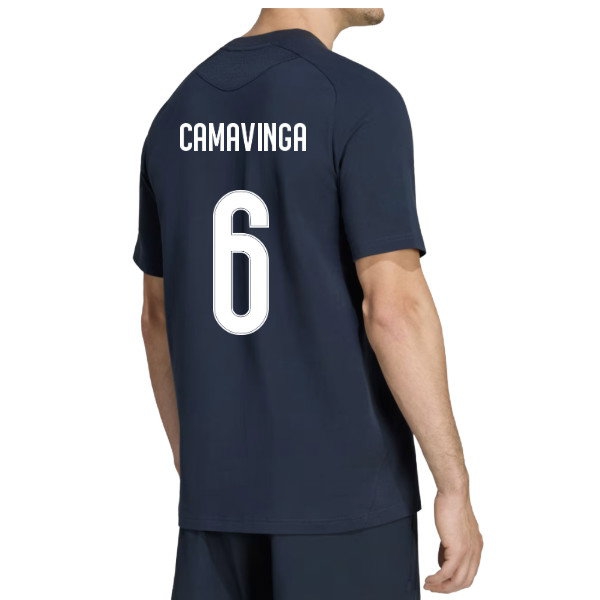 2026-2027 Real Madrid Tiro Travel Tee (Navy) (Camavinga 6) — Buy Now