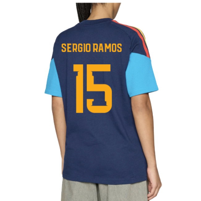 2026-2027 Spain Training Tee (Night Indigo) (Sergio Ramos 15) — Buy Online
