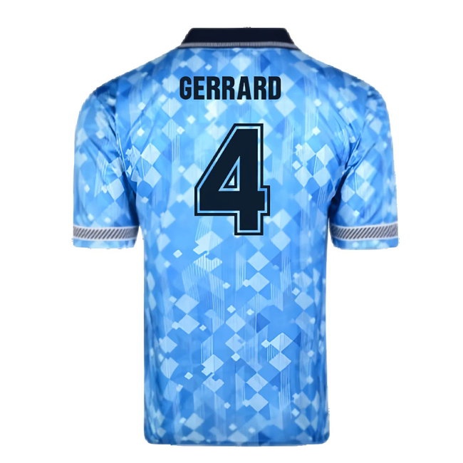 Score Draw England 1990 Third World Cup Finals Retro Football Shirt (Gerrard 4) — Buy Now