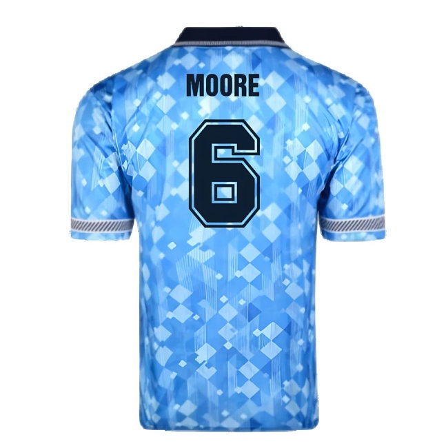 Score Draw England 1990 Third World Cup Finals Retro Football Shirt (Moore 6) — Shop Now