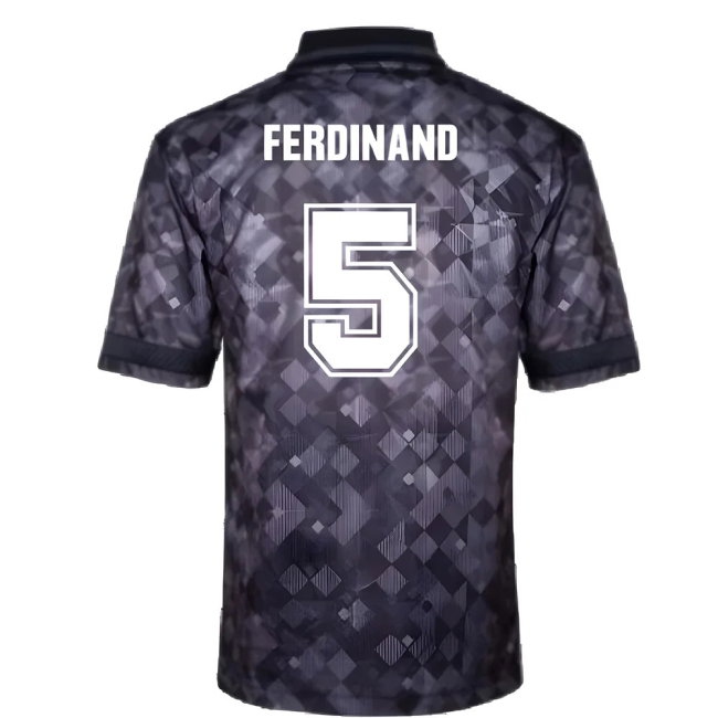 England 1990 Black Out Retro Football Shirt (Ferdinand 5) — Shop Now