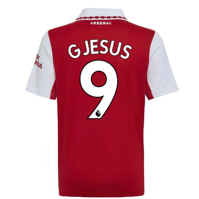 2022-2023 Arsenal Home Shirt (Kids) (G JESUS 9) — Buy Now