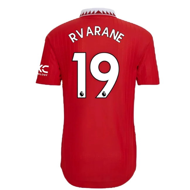 2022-2023 Man Utd Player Version Home Shirt (R VARANE 19) — Shop Now