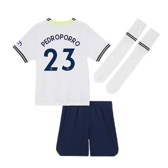 2022-2023 Tottenham Little Boys Home Mini Kit (Pedro Porro 23) — Shop Now