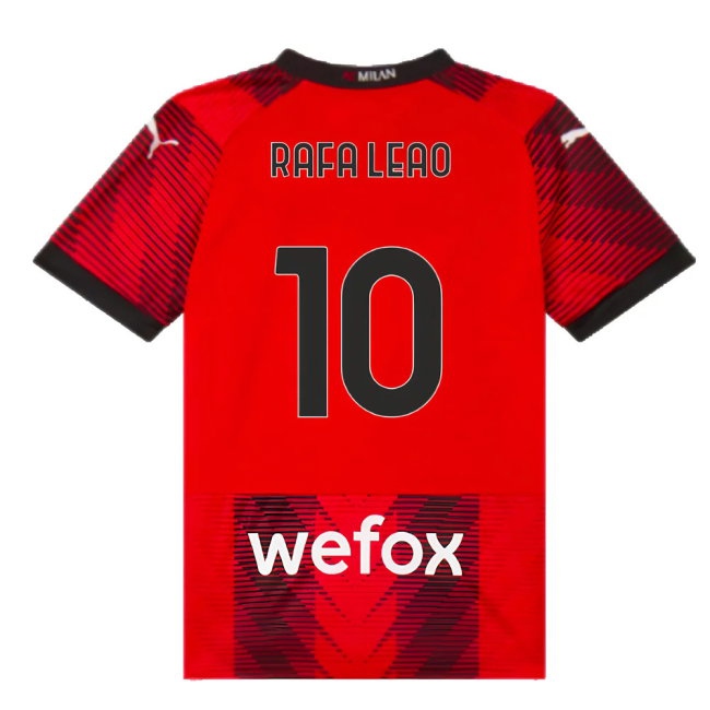 2023-2024 AC Milan Home Shirt (Kids) (Rafa Leao 10) — Shop Online