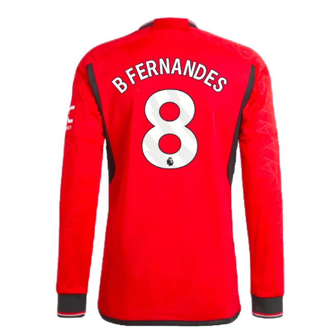 2023-2024 Man Utd Long Sleeve Home Shirt (B Fernandes 8) — Buy Online