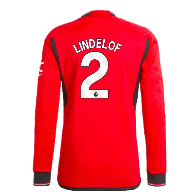 2023-2024 Man Utd Long Sleeve Home Shirt (Lindelof 2) — Buy Online