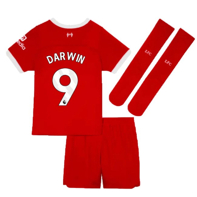2023-2024 Liverpool Home Little Boys Mini Kit (Darwin 9) — Buy Online
