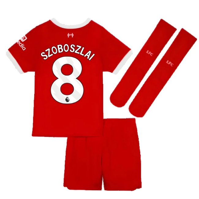 2023-2024 Liverpool Home Little Boys Mini Kit (Szoboszlai 8) — Shop Now
