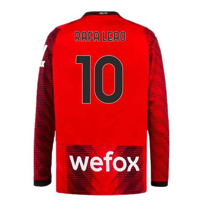 2023-2024 AC Milan Long Sleeve Home Shirt (Rafa Leao 10) — Shop Now