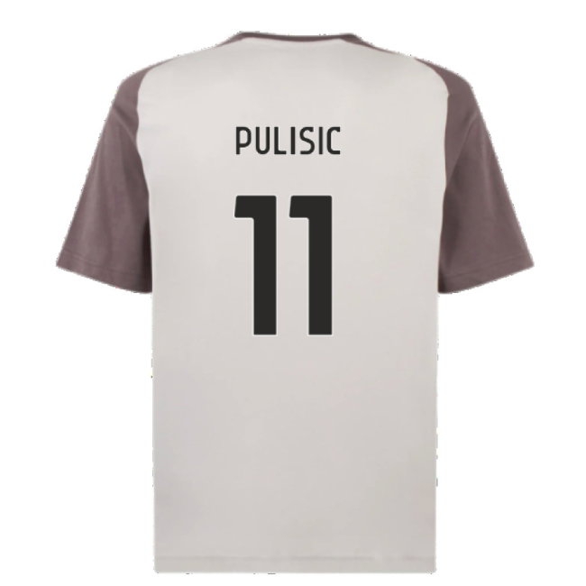 2023-2024 AC Milan Casuals Tee (Light Grey) (Pulisic 11) — Buy Online