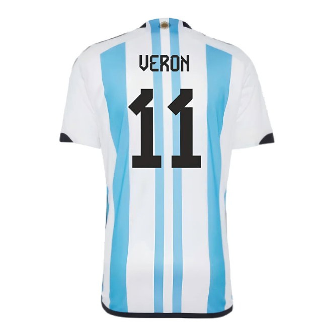Argentina 2022 World Cup Winners Home Shirt (VERON 11) — Buy Now