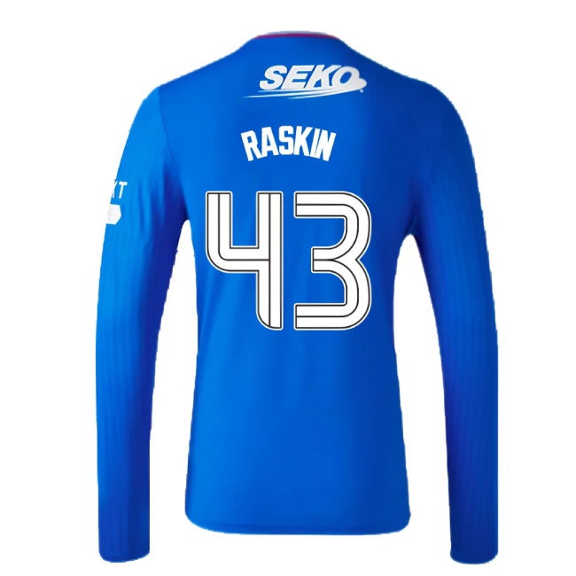 2023-2024 Rangers Long Sleeve Home Shirt (Raskin 43) — Shop Now