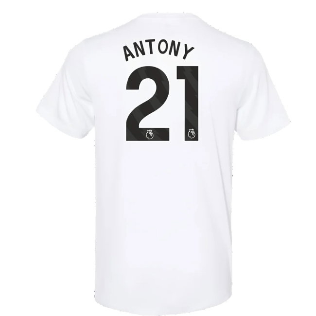 2023-2024 Man Utd Training Tee (White) (Antony 21) — Buy Online