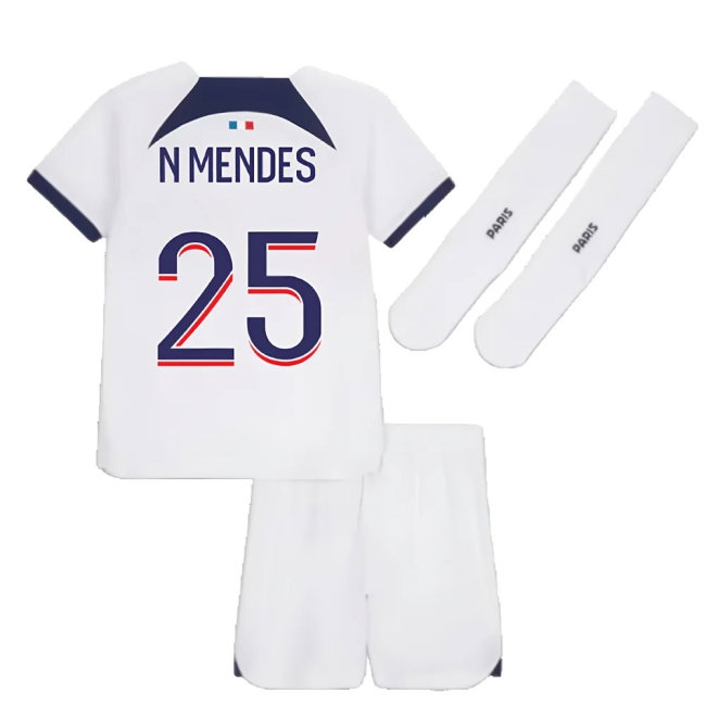 2023-2024 PSG Away Little Boys Mini Kit (N Mendes 25) — Shop Online