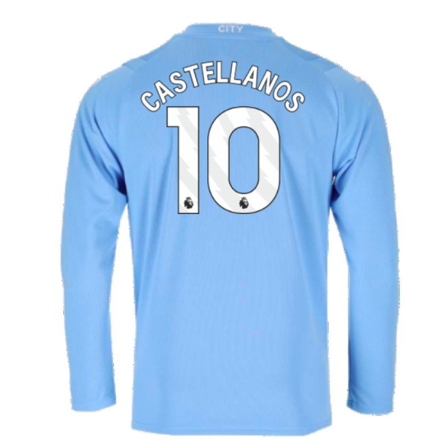 2023-2024 Man City Long Sleeve Home Shirt (Castellanos 10) — Shop Now