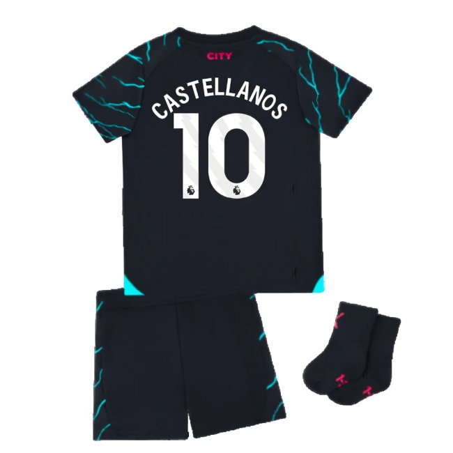 2023-2024 Man City Third Baby Kit (Castellanos 10) — Buy Now