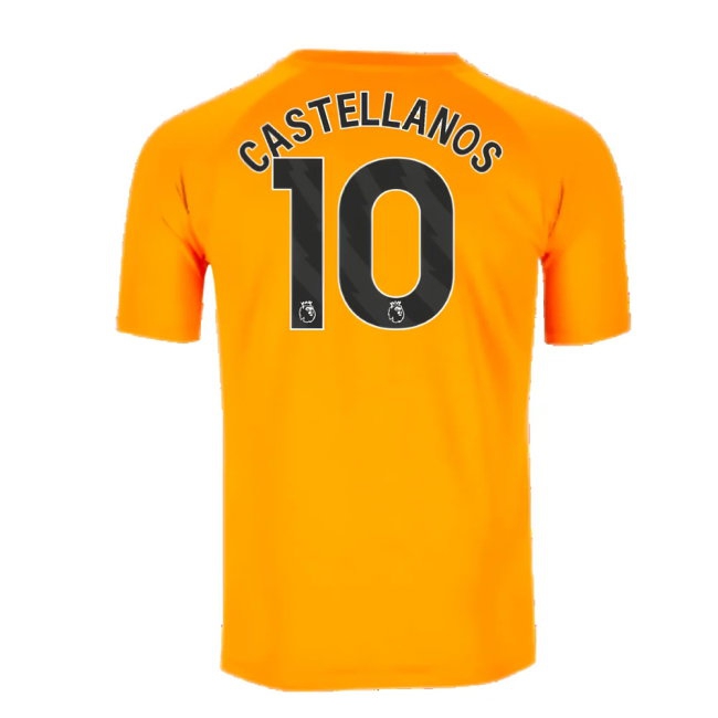 2023-2024 Man City Pre-Match Jersey (Orange) (Castellanos 10) — Shop Online