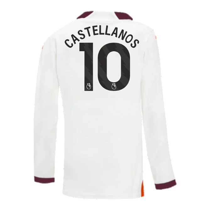 2023-2024 Man City Long Sleeve Away Shirt (Kids) (Castellanos 10) — Shop Now