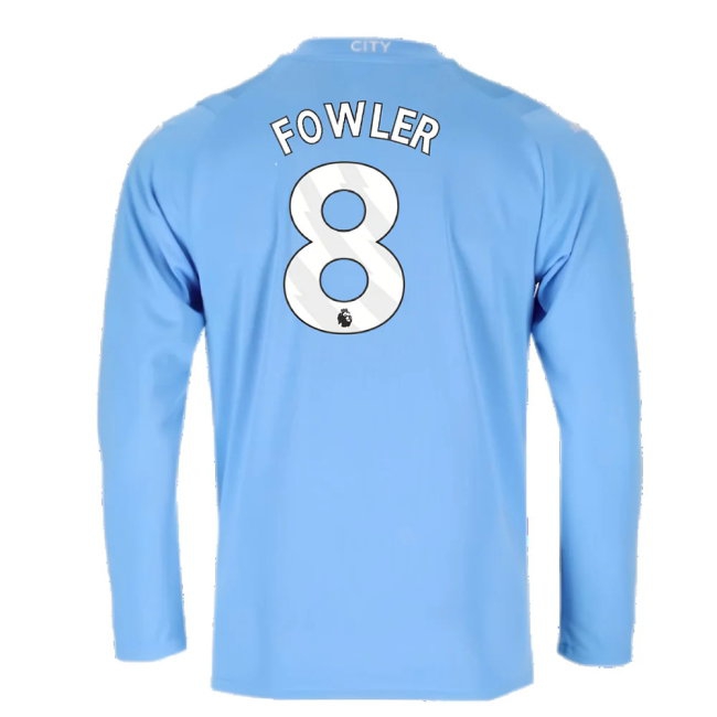 2023-2024 Man City Long Sleeve Home Shirt (Fowler 8) — Buy Now
