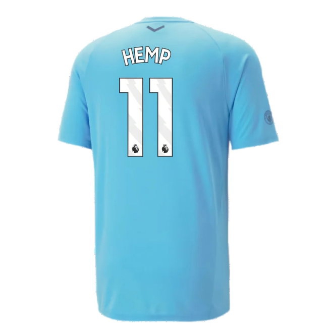 2023-2024 Man City Casuals Tee (Blue Wash) - Kids (Hemp 11) — Buy Online