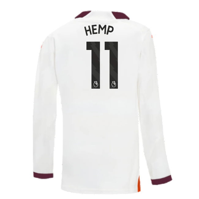 2023-2024 Man City Long Sleeve Away Shirt (Kids) (Hemp 11) — Buy Online