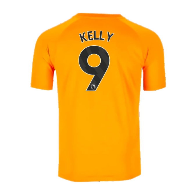 2023-2024 Man City Pre-Match Jersey (Orange) (Kelly 9) — Buy Now