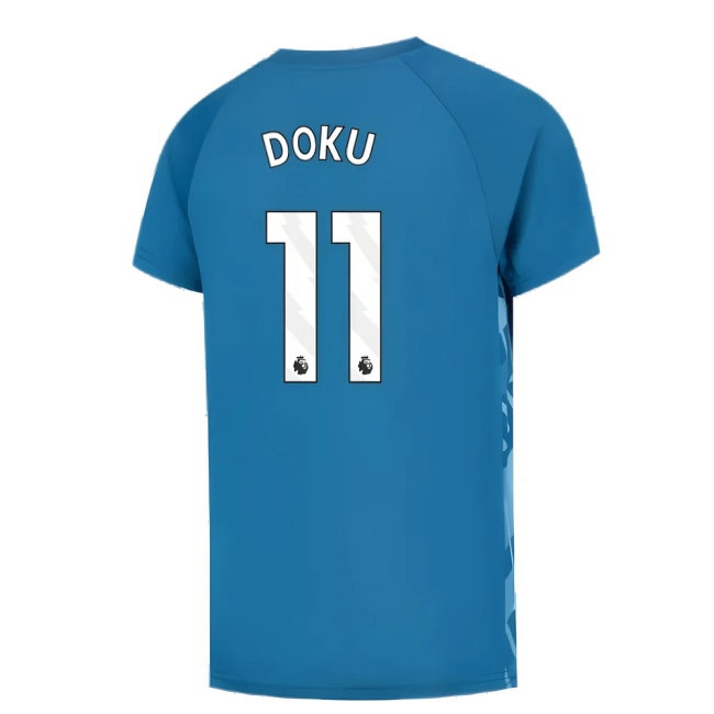 2023-2024 Man City Pre-Match Jersey (Lake Blue) - Kids (Doku 11) — Buy Now
