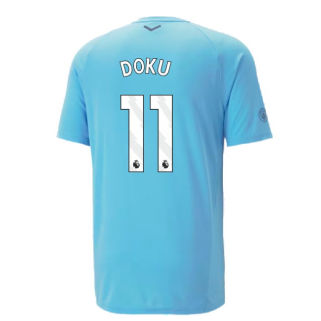 2023-2024 Man City Casuals Tee (Blue Wash) - Kids (Doku 11) — Shop Now