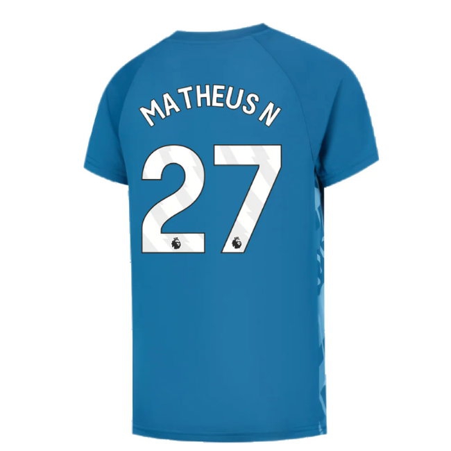 2023-2024 Man City Pre-Match Jersey (Lake Blue) - Kids (Matheus N 27) — Buy Now