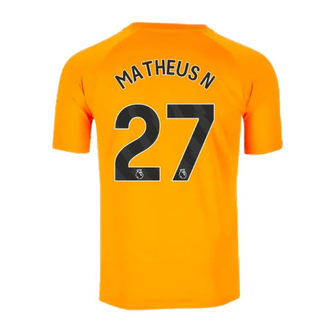 2023-2024 Man City Pre-Match Jersey (Orange) (Matheus N 27) — Buy Online