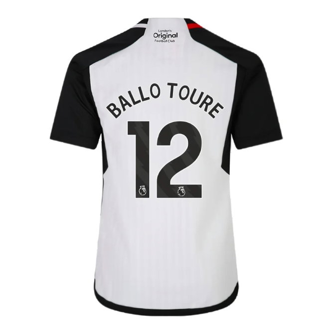 2023-2024 Fulham Home Shirt (Kids) (Ballo Toure 12) — Shop Now