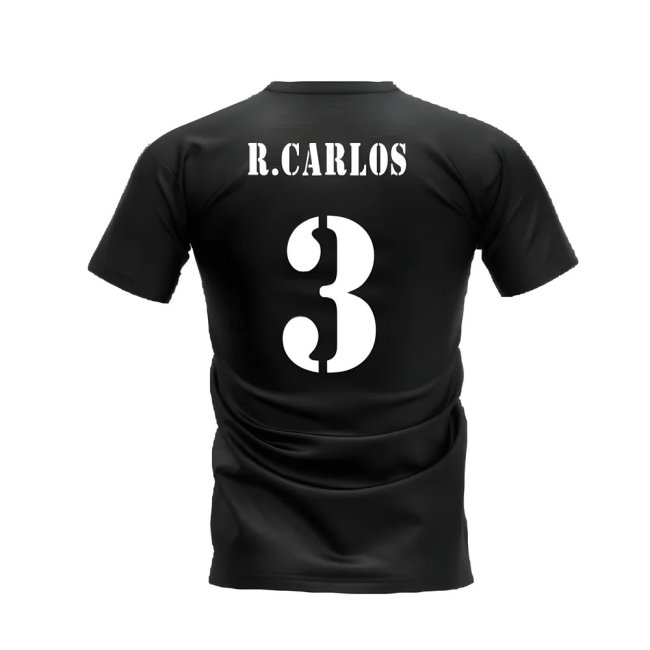 Real Madrid 2002-2003 Retro Shirt T-shirt (Black) (R.CARLOS 3) — Buy Now