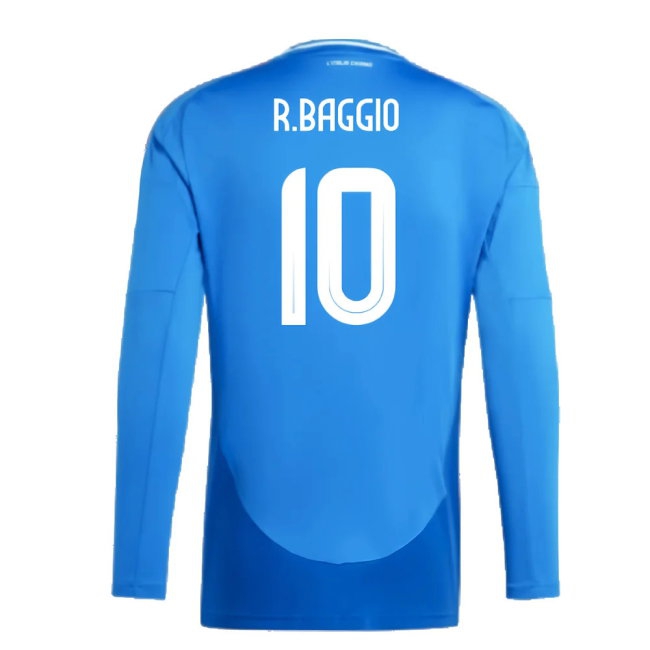 2024-2025 Italy Long Sleeve Home Shirt (R.BAGGIO 10) — Shop Online