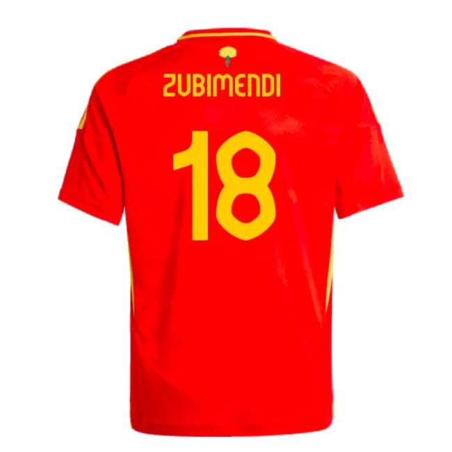 2024-2025 Spain Home Shirt (Kids) (Zubimendi 18) — Shop Online