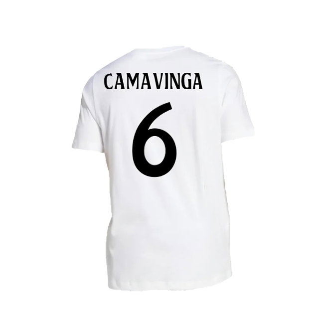 2024-2025 Real Madrid DNA Graphic Tee (White) (Camavinga 6) — Buy Now