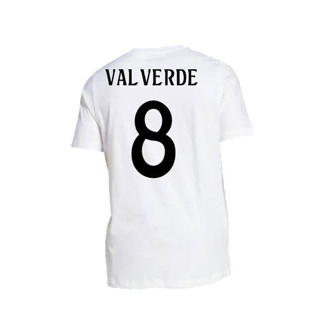 2024-2025 Real Madrid DNA Graphic Tee (White) (Valverde 8) — Shop Online