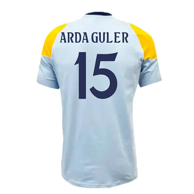 2024-2025 Real Madrid Training Tee (Glow Blue) (Arda Guler 15) — Shop Online