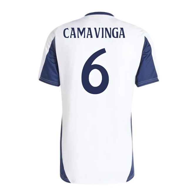 2024-2025 Real Madrid Training Tee (White) (Camavinga 6) — Buy Online
