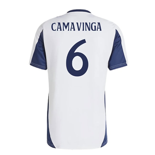 2024-2025 Real Madrid Training Shirt (White) (Camavinga 6) — Shop Now
