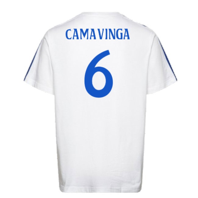 2024-2025 Real Madrid DNA Tee (White) (Camavinga 6) — Shop Now